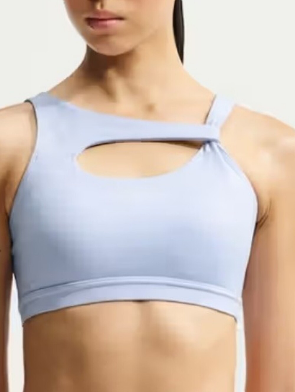 NIKE ONE CAPSULE ASYMMETRIC SPORTS BRA IN LIGHT BLUE /SIZE :XS